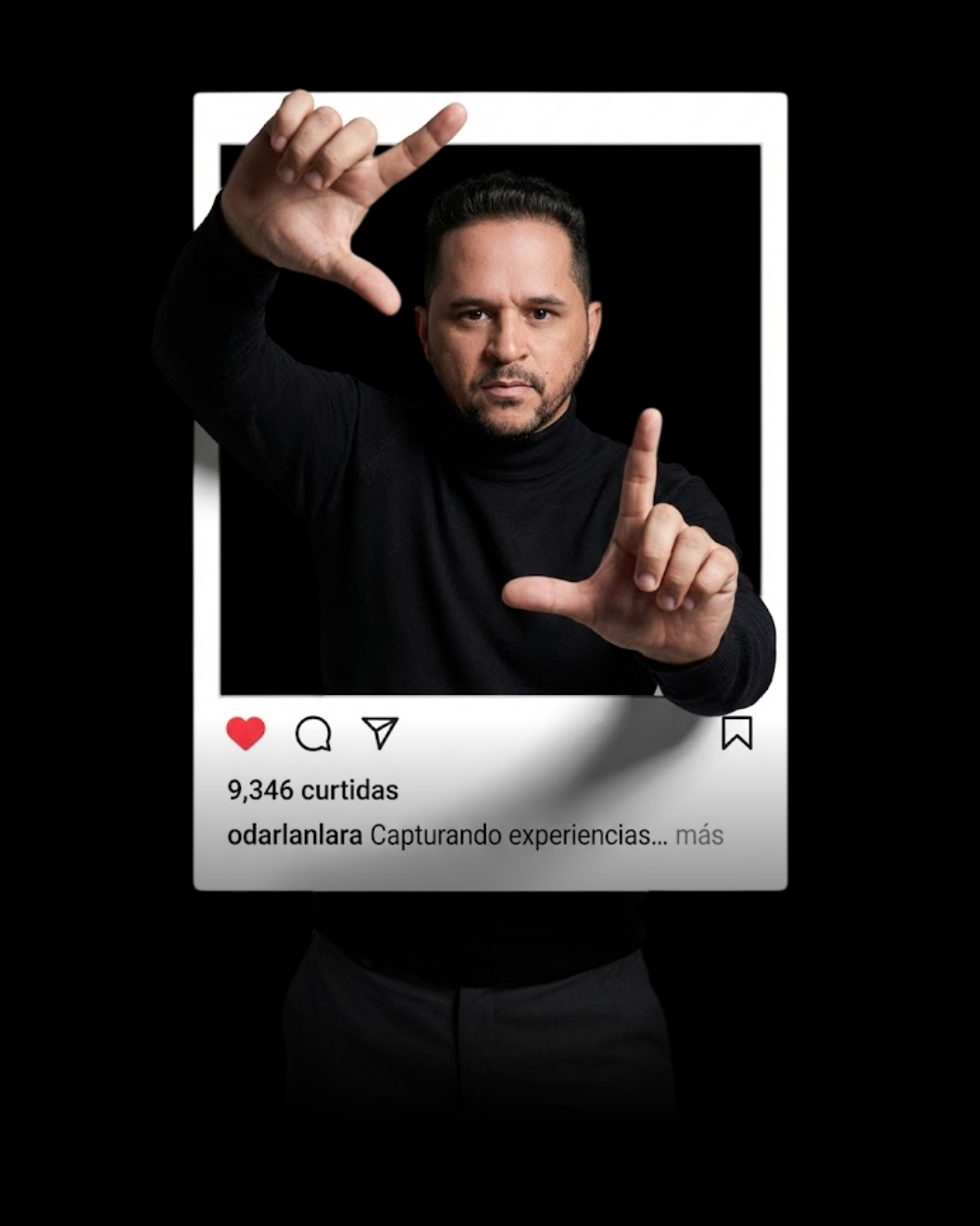 Darlan Lara em composição visual de post no Instagram